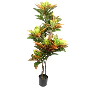 140cm Artificial Codiaeum Tree with 179 Leaves