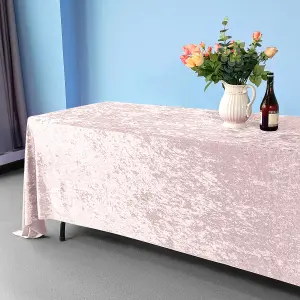 Diamond Velvet Rectangle Tablecloth, Rose Pink , 90 Inch x 156 Inch