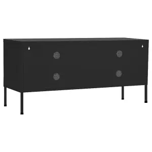 Berkfield TV Cabinet Black 105x35x50 cm Steel