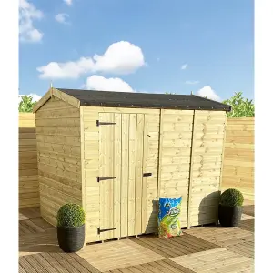 9 x 8 REVERSE Pressure Treated T&G Single Door Apex Wooden Garden Shed (9' x 8') / (9ft x 8ft) (9x8)