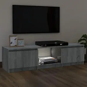 vidaXL TV Cabinet with LED Lights Grey Sonoma 140x40x35.5 cm