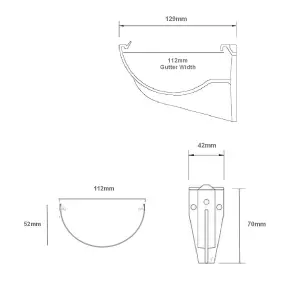 10 x Brown Half Round Fascia Gutter Brackets, Freeflow 112mm Rain Water Systems