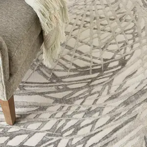 Ivory Grey Luxurious Modern Abstract Easy to clean Rug for Dining Room Bed Room and Living Room-240cm X 320cm