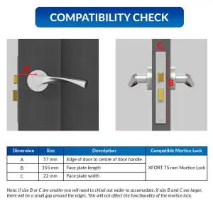 XFORT Polished Chrome Bathroom Lock 75mm