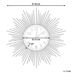 Beliani Industrial Wall Clock SOLURA Metal Gold