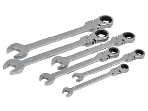 Faithfull FAISPARAT6S Flexi Head Combination Ratchet Spanners 6 PC XMS21RSPAN6