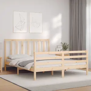 Berkfield Bed Frame with Headboard 160x200 cm Solid Wood