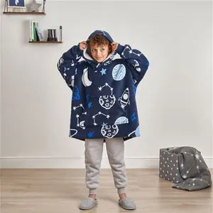 Dreamscene Space Print Hoodie Blanket, Kids - Navy