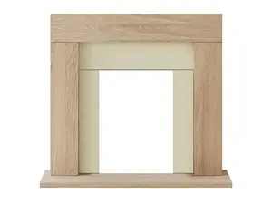 Adam Malmo Fireplace in Oak & Cream/Black, 39 Inch