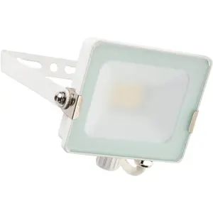 Outdoor IP65 Waterproof Floodlight - 20W Cool White LED - Matt White Aluminium