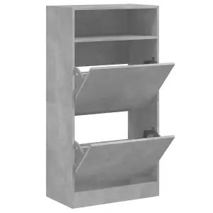 Berkfield Shoe Cabinet Concrete Grey 60x34x116 cm Engineered Wood