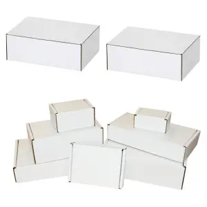 25 x White 12x9x2.5" Strong Single Wall Die Cut Packing Shipping Boxes