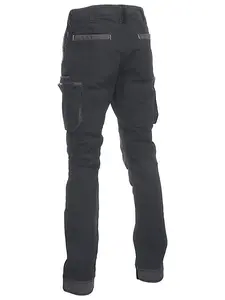 BISLEY WORKWEAR FLX & MOVE STRETCH UTILITY CARGO TROUSER WITH KEVLAR KNEE PAD POCKETS BLACK 38S