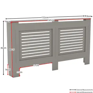 Vida Designs Milton Large Grey MDF Radiator Cover