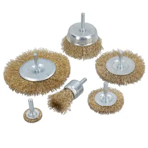 Steel Wire Metal Wheel / Rotary Cup Brush Crimped Set Rust Paint Removal