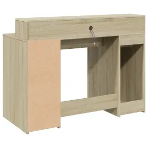 Berkfield Desk with LED Lights Sonoma Oak 120x55x91 cm Engineered Wood