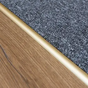 Anodised aluminium single edge carpet profile cover strip door floor bar trim 1000mm x 10mm C07 gold