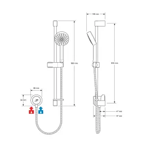 Mira Minimal Chrome effect Rear fed Thermostat temperature control Mixer Shower kit