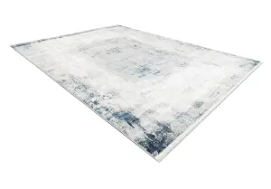 DISTIN 0845A white / navy blue / blue modern carpet - Abstraction, fra 140x190 cm