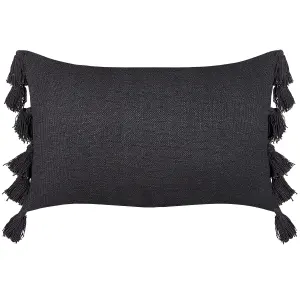 Set of 2 Cushions LYTHRUM Cotton 45 x 45 cm Solid Black