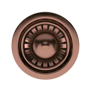 Liquida SWO2CP Satin Copper Kitchen Sink Basket Strainer Waste With Overflow