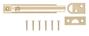 Smith & Locke Gold Brass effect Brass Flush Surface Door bolt N268 (L)100mm (W)15mm