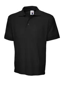 Uneek - Unisex Premium Poloshirt - 50% Polyester 50% Cotton - Black - Size 4XL