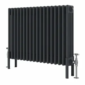 Right Radiators 600x830 mm Horizontal Traditional 4 Column Cast Iron Style Radiator Anthracite