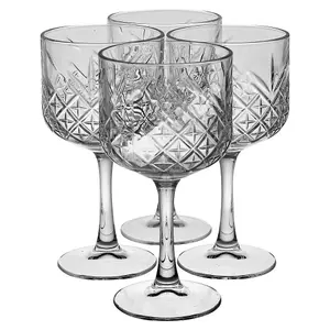 Queensway Home & Dining 500ml Large Cocktail Drinking Glasses Wine Martini Long Stem Set of 4