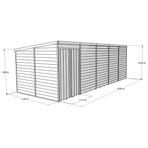 BillyOh Expert Tongue and Groove Pent Workshop - Pressure Treated - 20x8 - Windowless