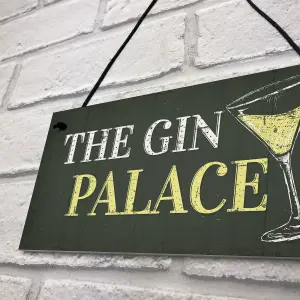 Red Ocean Gin Palace Sign Garden Shed Man Cave Home Bar Pub Plaque Funny Friendship Gifts For Her