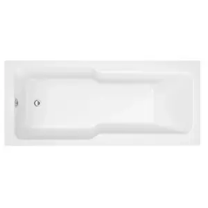 Cooke & Lewis Gloss White Modern Acrylic Rectangular Shower Bath (L)1700mm (W)750mm