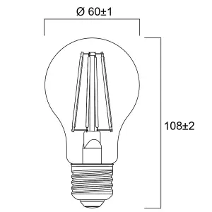 Sylvania ToLEDo Retro GLS Warm White E27 7W LED Bulb - 9 Pack