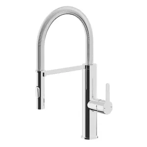 GoodHome Saffron Chrome-plated Single lever Kitchen Spring neck Tap