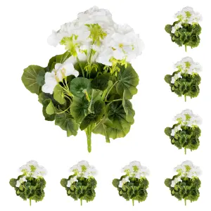 Blooming Artificial - Multi Pack Faux Geranium Bush Bundle - Outdoor Fake Flower