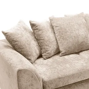 Harriet Crushed Chenille 3 Seater Sofa in Cream