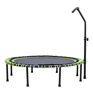 48in Bungee Cords Foldable Round Trampoline with Adjustable T-Handle Bar in Green