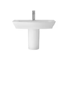 Spirit Square Ceramic Basin and Semi Pedestal, 850mm - Balterley