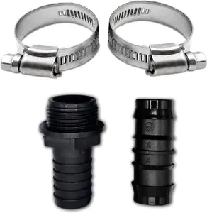 Ultimate Layflat Discharge Hose Pipe Set 10m x 25mm Diameter, Complete with 2 Clips, Joiner Coupler and Pond Connector