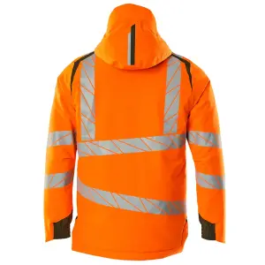 Mascot Accelerate Safe Lightweight Winter Jacket with CLIMascot - Hi-Vis Orange/Moss Green  (XXXX Large)