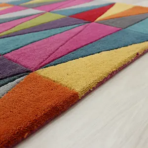 Funk Triangles Rug Multi Colour Rug 200x300cm for the Living Room