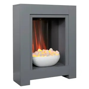 Adam Monet Fireplace Suite in Grey with Electric Fire, 23 Inch