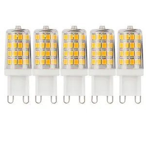 Harper Living 3 Watts G9 LED Bulb Clear Capsule Cool White Dimmable, Pack of 5