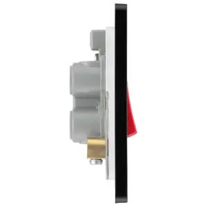 BG Evolve 45A Double Pole Cooker Switch & LED, Black Chrome