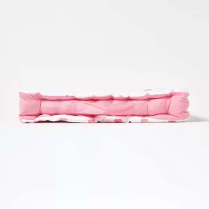 Homescapes Cotton Pink Hearts Floor Cushion, 40 x 40 cm