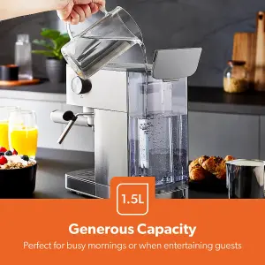 Geepas 15 Bar Cappuccino Espresso Coffee Machine Automatic Switch-Off Milk Frother