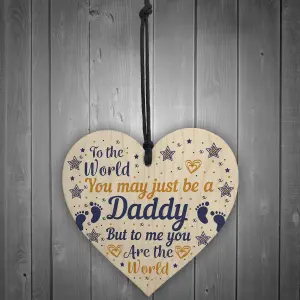 Red Ocean Fathers Day Gift Wood Heart Gift For Daddy Daugther Gifts From Bump Gifts Keepsake Plaque Thank You Gift