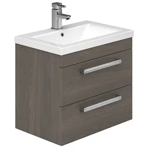 Whitfield 515mm Single Bathroom Vanity with Integrated Ceramic Basin Brown