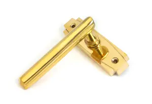 Polished Brass Art Deco Lever on Rose Set