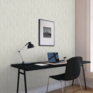 Muriva Cream Texture Metallic & glitter effect Embossed Wallpaper